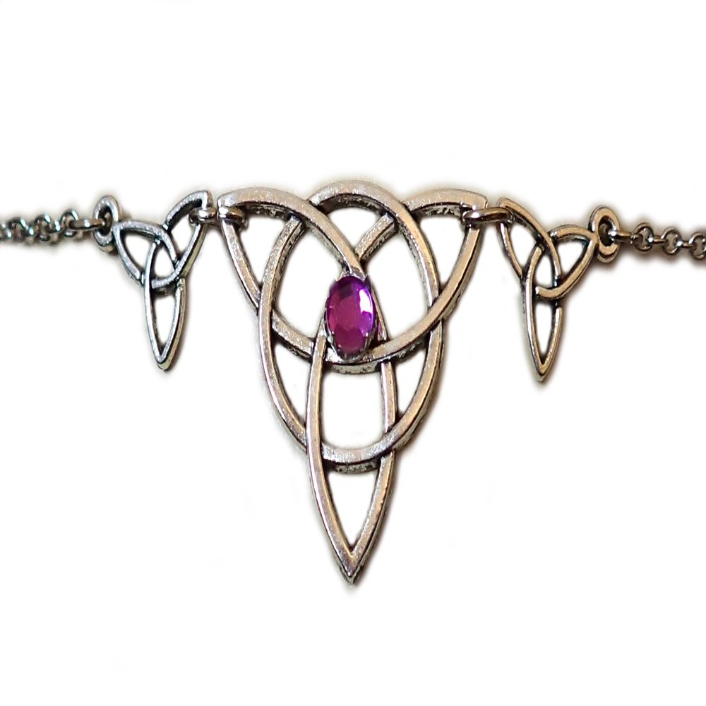 Moon Maiden Jewelry Celtic Triple Triquetra Trinity Headpiece Light Purple