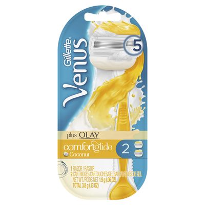 Gillette Venus ComfortGlide with Olay Women's Razor Handle and 2 Refills (Packaging May Vary)