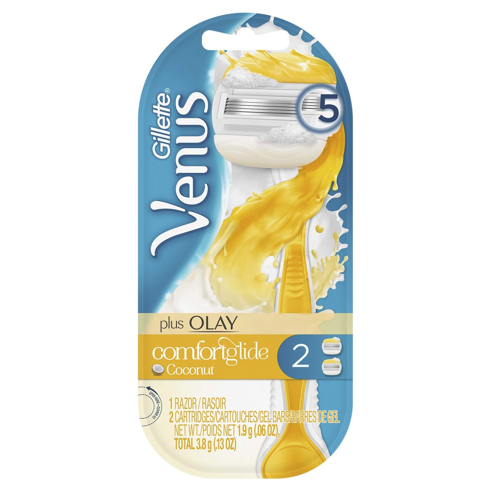 Gillette Venus ComfortGlide with Olay Women's Razor Handle and 2 Refills (Packaging May Vary)