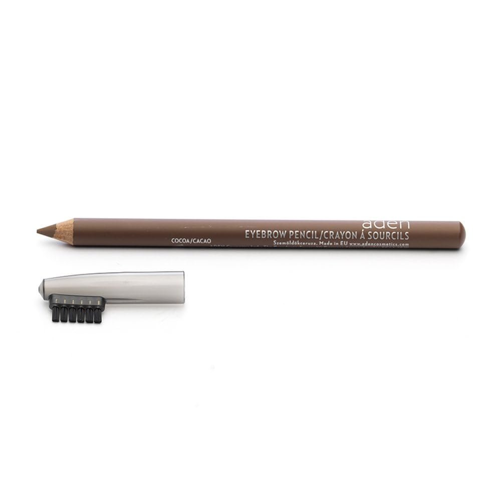 aden Eyebrow Pencil 1.14gr  With Eyebrow Brush  Highly Pigmented & Draws Tiny Brow Hairs  Waterproof & Long Lasting  MADE IN ITALY (Cocoa)