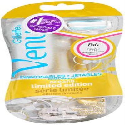 Gillette Venus Oceana Blue Disposable Razors, 3 Ea, (Pack of 6)
