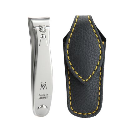 GERMANIKURE Professional Small Nail Clipper (6 cm) - FINOX Surgical Stainless Steel Manicure and Pedicure Tools in Leather Case- Ethically Made in Solingen Germany - 4711 - Travel Size Nail Care