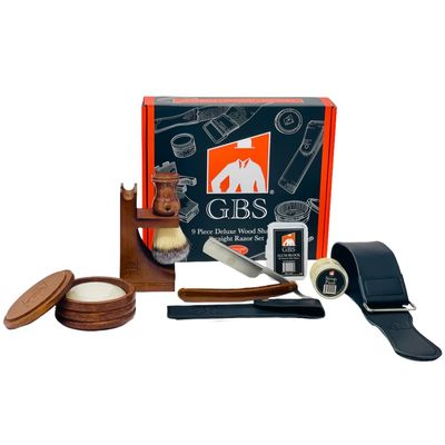 G.B.S Complete Mens Wood Shaving Set