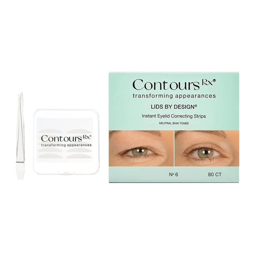 Contours Rx Lids by Design 6mm Transparent Eyelid Lift Strips for Casual Mild to Moderate Hooded Lids Medical-Grade, Anti-Aging Eyelid Tape 80 Count