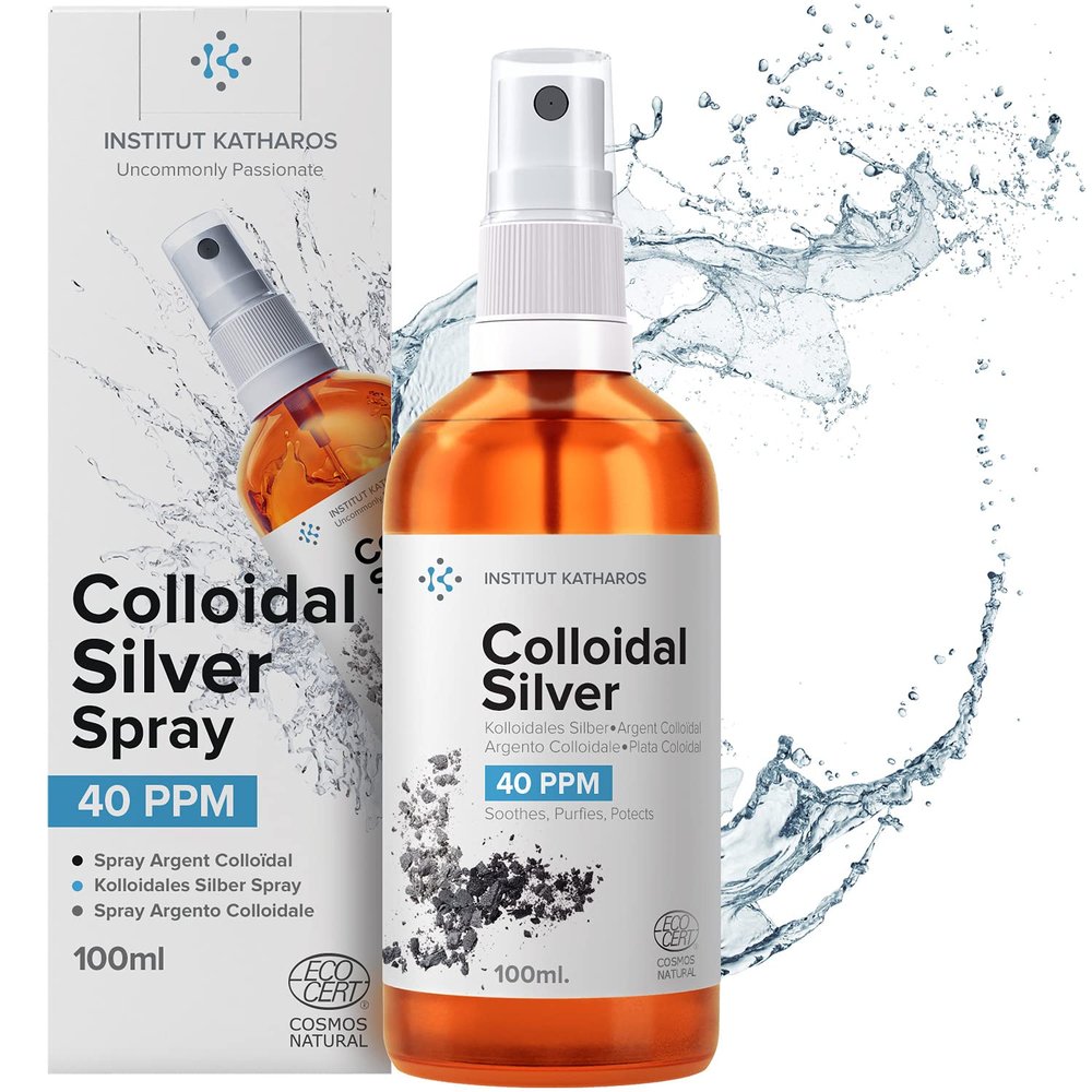 Colloidal Silver Liquid 3.4 fl oz Spray Bioactive Hydrosol Silver Water Protects, Purifies, Soothes Skin 40 PPM Organic Structured Colloidal Spray