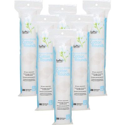 ForPro Premium Stitched Cotton Rounds for Face, 600-Count