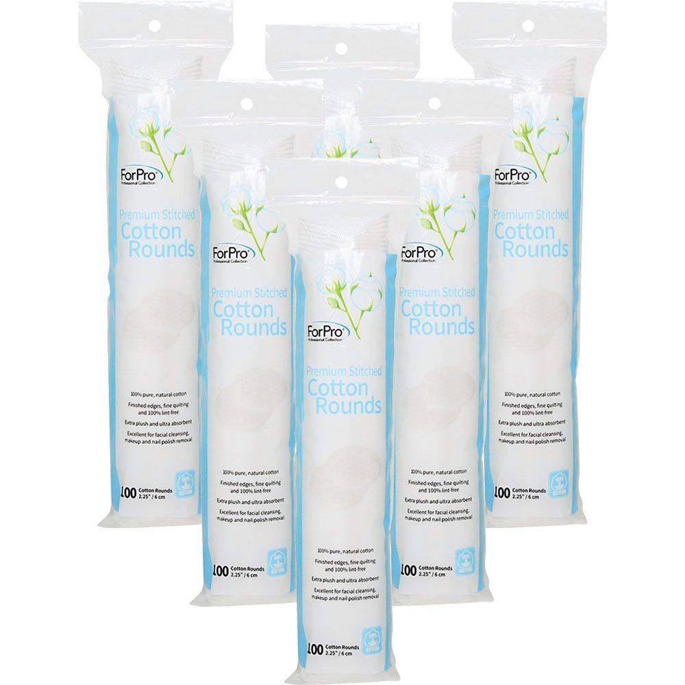 ForPro Premium Stitched Cotton Rounds for Face, 600-Count