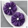12 Dark Purple Chiffon Flower Soft Fabric Silk Rhinestone Ballerina Twirl Flower Bridal Wedding Garter Baby Hair Headband SF125 view 1