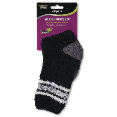 Airplus Fall Spa Aloe Crew Sock Medium-3 Assorted Designs Chosen at Random