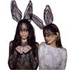 JJ-GOGO Sexy Lace Party Ears Rabbit Hairband Ears Lace Mask Veil view 2