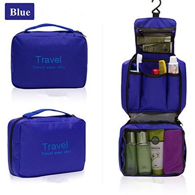 Hiibaby Portable Multi-function Waterproof Hanging Wash Bag Toiletry Bag Travel Cosmetic Bag Pouch Organizer (Blue)