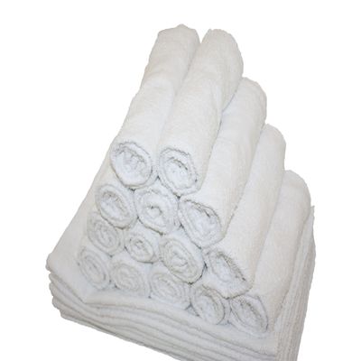 Atlas Economy Hand Towels 16x27 Inch (24 Bulk Pack) Solid White 100% Cotton - Salon, Gym, Spa, Massage, Spas, Motels, Restaurants, Cleaning, Auto & Home - Eco-Friendly