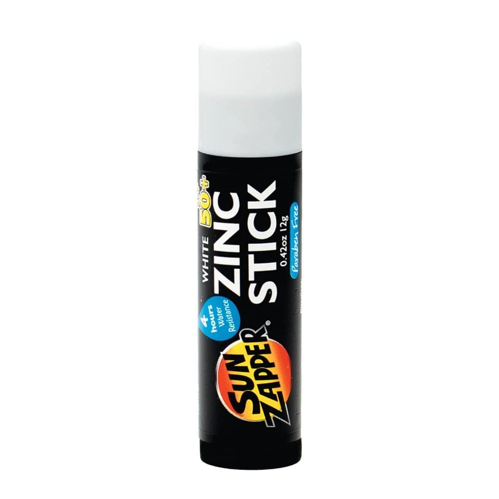 Sun Zapper Zinc Oxide Mineral Sunscreen Stick SPF 50+ Water Resistant White 12g (0.42 Oz) For Face & Body Adults & Kids Made in Australia