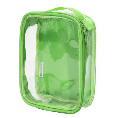 EzPacking Clear TSA Approved 3-1-1 Travel Toiletry Bag for Carry On/Quart Size Transparent Liquids Pouch for Airport Security/Reusable See Through Vinyl & PVC Plastic Organizer Men Women (Green)