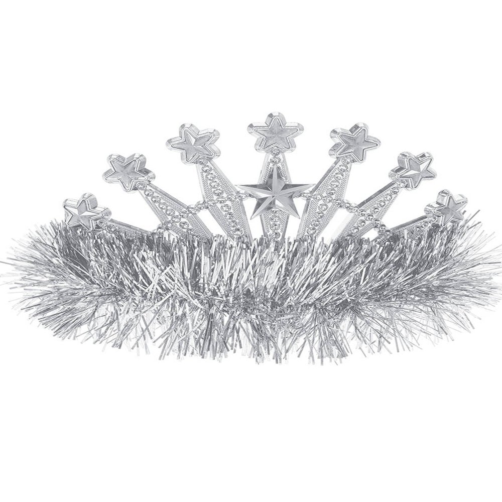 Crazy Hair Headband Funny Costume Party Headwear, Fabric, Silver, 11" x 8".