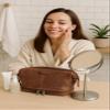 RUSTIC TOWN Leather Toiletry Bag for Men - Travel Gift Shaving Ditty Kit - Bathroom Shower Toiletries Organizer - Cosmetic Makeup Bag for Women view 2