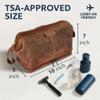 RUSTIC TOWN Leather Toiletry Bag for Men - Travel Gift Shaving Ditty Kit - Bathroom Shower Toiletries Organizer - Cosmetic Makeup Bag for Women view 3