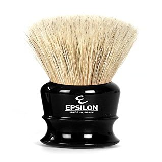 Epsilon White Horse Shaving Brush Fan Shape Black 27 mm, nico, Standard