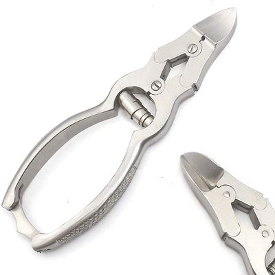 DOUBLE ACTION NAIL CLIPPERS CANTILEVER CURVED BLADE FOR PODIATRY OR CHIROPODY. HEAVY DUTY STAINLESS STEEL. SUITABLE FOR FINGER NAILS & TOE NAILS