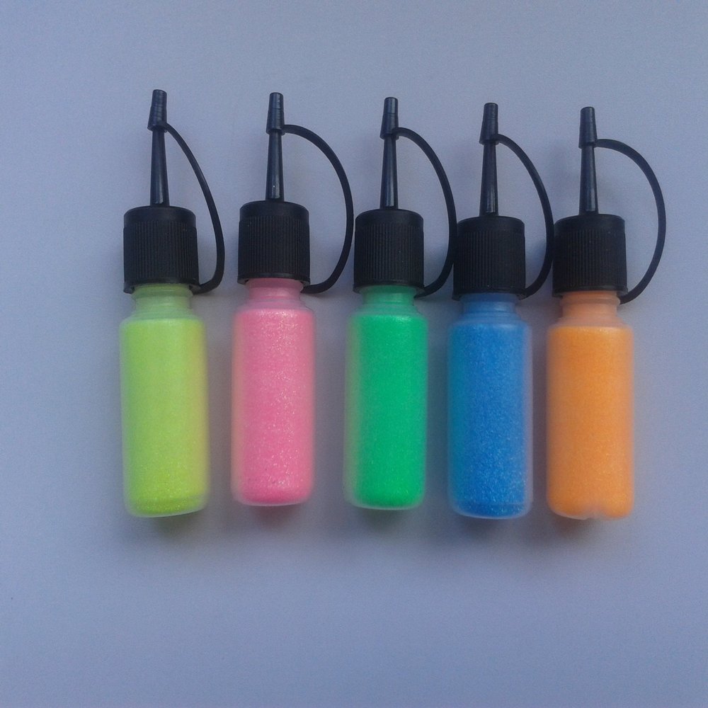 5 x 15 gram Puffer Glitter neon Color Bottles for Glitter Tattoos Pink Blue Yellow Orange Pink