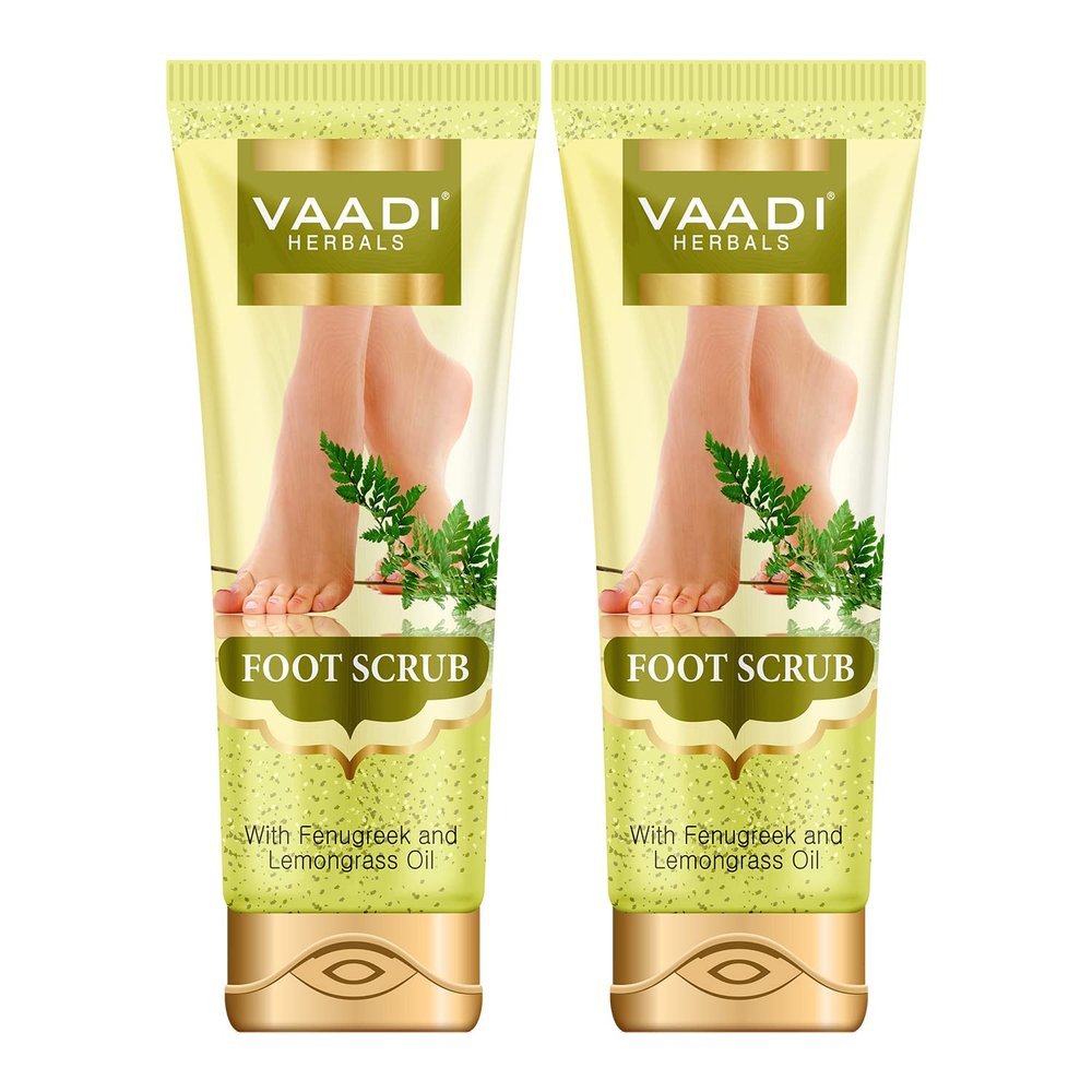 Natural Foot Scrub Cream for Calloused and Dry Feet - Natural, Anti-fungal Callus Remover Therapeutic Exfoliator Fast Absorbing Exfoliant Dead Foot Tissues & Rejuvenates Damaged Foot Skin 2 X 120 GMS