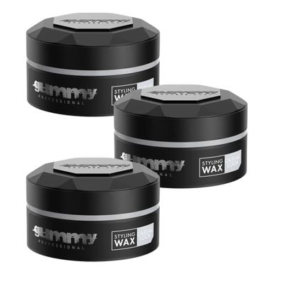 Gummy Casual Look Hair Styling Wax 5.07 fl.oz - Matte Look, 150 ml (Pack of 3)