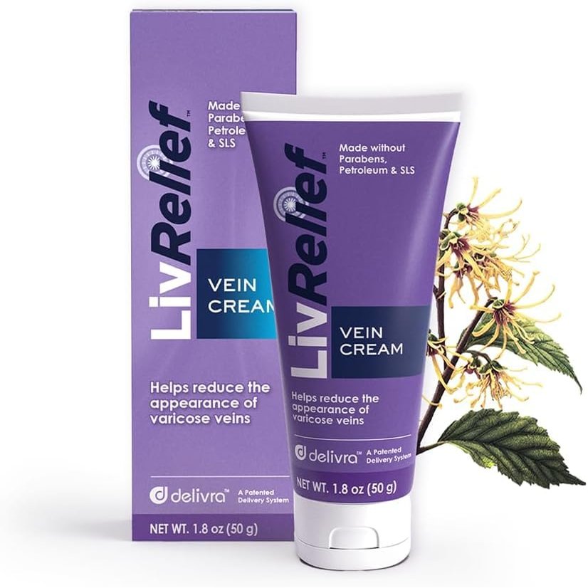 LivRelief Vein Cream - Varicose Veins Treatment for Legs, Feet and Ankles - 1.8 Oz