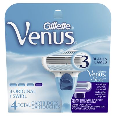 Gillette Venus Original + Gillette Venus Swirl Women's Razor Blades - 4 Refills