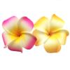 2 PCS Set of 7cm Hawaiian Frangipani Plumeria Foam Head Flower Beach Hair Clip (Yellow + Fuchsia) view 1