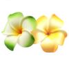 2 PCS Set of 7cm Hawaiian Frangipani Plumeria Foam Head Flower Beach Hair Clip (Yellow + Green) view 1
