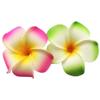 2 PCS Set of 7cm Hawaiian Frangipani Plumeria Foam Head Flower Beach Hair Clip (Fuchsia + Green) view 1