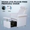 Buy-Rite Mona Lisa Plumb-Free Pedicure Chair - White Spa Station with Reclining Back, Removable Headrest, Locking Leg Rest & Retractable Base for Portable Footbaths, CHM-2320-5H-WHITE view 2