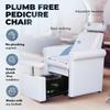 Buy-Rite Mona Lisa Plumb-Free Pedicure Chair - White Spa Station with Reclining Back, Removable Headrest, Locking Leg Rest & Retractable Base for Portable Footbaths, CHM-2320-5H-WHITE view 3