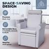 Buy-Rite Mona Lisa Plumb-Free Pedicure Chair - White Spa Station with Reclining Back, Removable Headrest, Locking Leg Rest & Retractable Base for Portable Footbaths, CHM-2320-5H-WHITE view 4