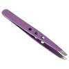 HTS 172T3 3.75" Purple Three Hole Slanted Eyebrow Tweezers view 1