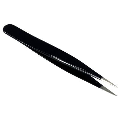 HTS 172P5 3" Black Mini Sharp Travel Tweezers