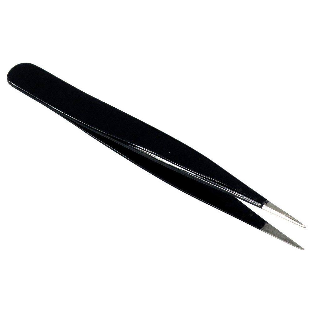 HTS 172P5 3" Black Mini Sharp Travel Tweezers