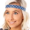 Hipsy Women's Adjustable NO SLIP Harlequin Fashion Headbands (Navy/Blue/Gunmetal 3pk) view 3