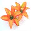 Double 3.5" Tropical Orange Lily Silk Flower Hair Comb view 2