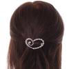 Clear Crystal, Glass Pearl Open Assymetrical Heart Barrette Hair Clip Grip In Rose Gold Tone - 50mm Across view 3