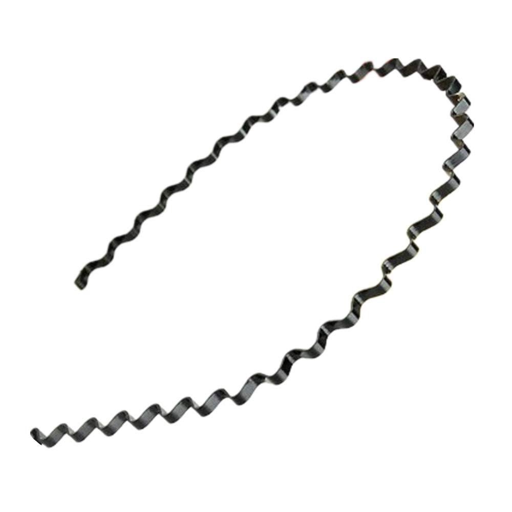 GazeKu New Wavy Shape Sports Black Hair Hoop Band Headband for Man and for Women