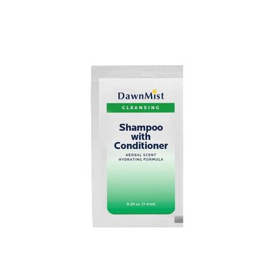 Dukal DawnMist Shampoo & Conditioner 0.25 oz Single-Use Packets (100 Packets/Bag, 5 Bags, Total of 500 Packets) Ideal for Travel, Hospital, and Personal Care