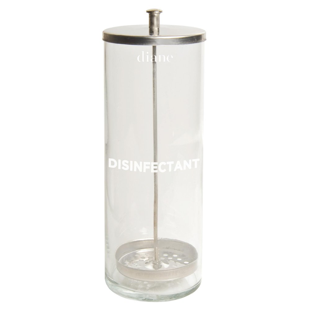 Diane Glass Disinfectant Jar for Sterilizing Hair Salon Shears, Combs, Barber Cleaning Supplies, Clippers, and Nail Tools Large - 10 Tall x 3.4 Wide 33 Fl Oz Capacity