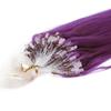 Yotty Hair Extensions Micro Beads Link Real Human Hair Purple Micro Ring Loop Tip Remy Extensions Straight Hair 20 Inch 100strands per pack view 2