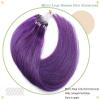 Yotty Hair Extensions Micro Beads Link Real Human Hair Purple Micro Ring Loop Tip Remy Extensions Straight Hair 20 Inch 100strands per pack view 3