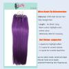 Yotty Hair Extensions Micro Beads Link Real Human Hair Purple Micro Ring Loop Tip Remy Extensions Straight Hair 20 Inch 100strands per pack view 4