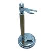 Hand Turned Razor Handle in (Ebony) Chrome (Hickory, Razor Handle w/Stand) view 2
