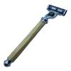 Hand Turned Razor Handle in (Ebony) Chrome (Hickory, Razor Handle w/Stand) view 3