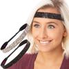 Hipsy Adjustable No Slip Wide Bling Glitter Headband 2-packs for Women Girls & Teens (Black & Rose Gold) view 1