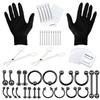 BodyJ4You 36PC PRO Body Piercing Kit - Nose Septum Ear Cartilage Lip Belly Navel Tragus Eyebrow - Black Steel 14G 16G BCR CBR Ring Barbell Spike - Tools Needles Gloves Clamps view 1